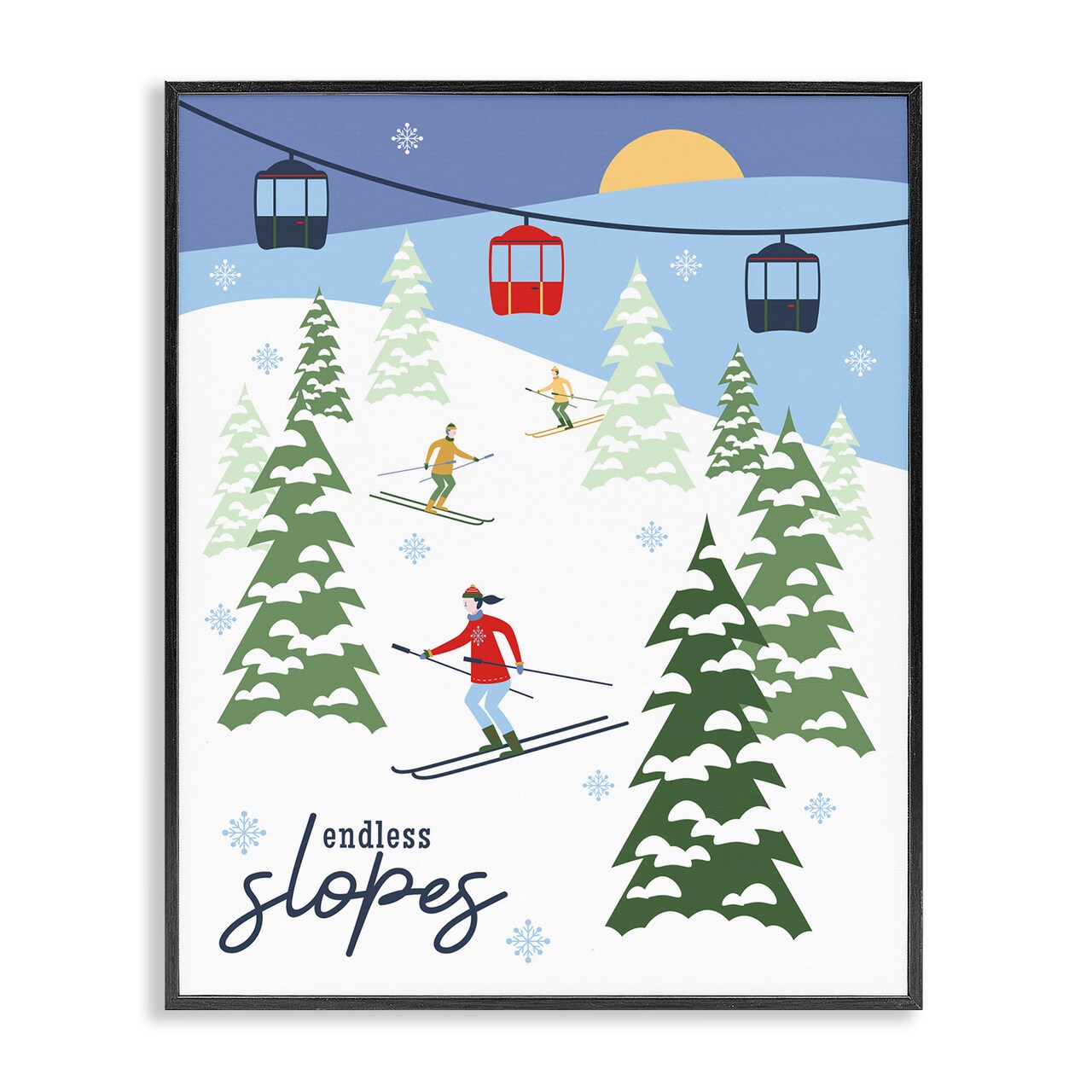 Stupell Industries Endless Slopes Winter Ski View Framed Giclee By Brandi Powell